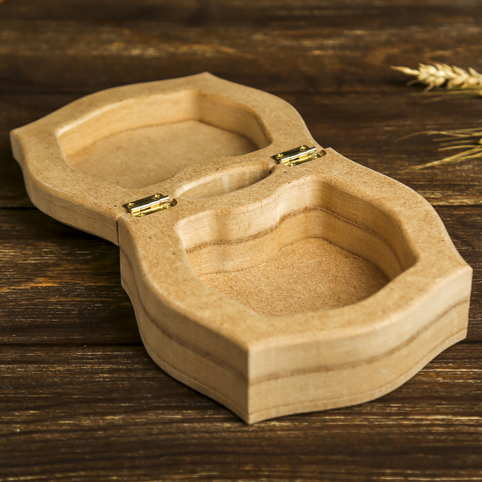 Шкатулка фигурная для декора "Малахит" из МДФ 13х12х6 см