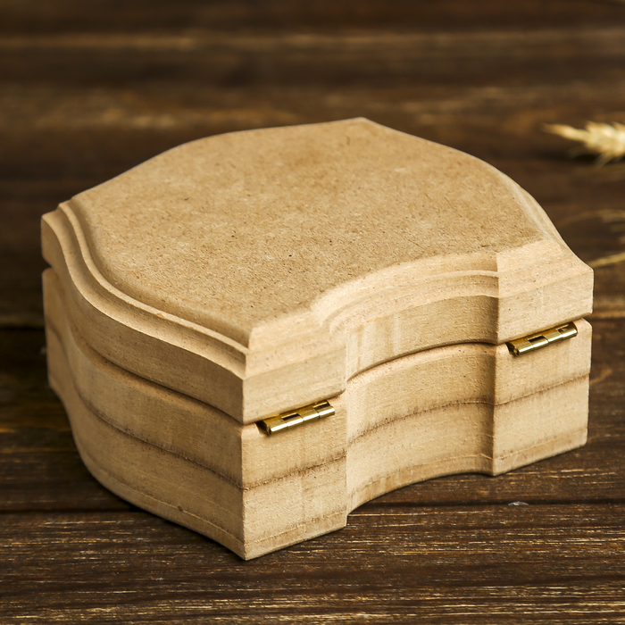 Шкатулка фигурная для декора "Малахит" из МДФ 13х12х6 см