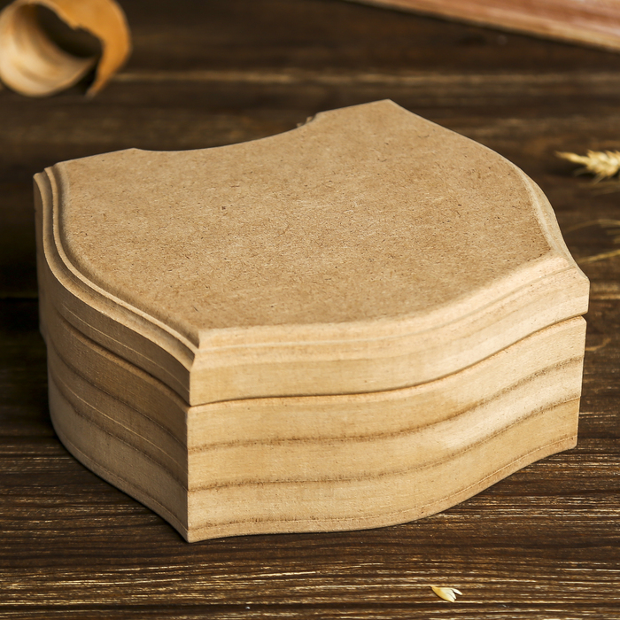 Шкатулка фигурная для декора "Малахит" из МДФ 18,5х17х7,5 см