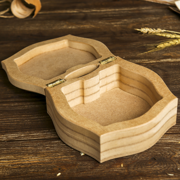 Шкатулка фигурная для декора "Малахит" из МДФ 18,5х17х7,5 см