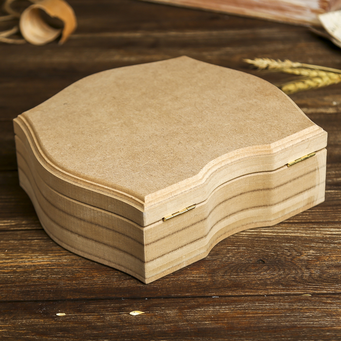 Шкатулка фигурная для декора "Малахит" из МДФ 24,5х22х7,6 см