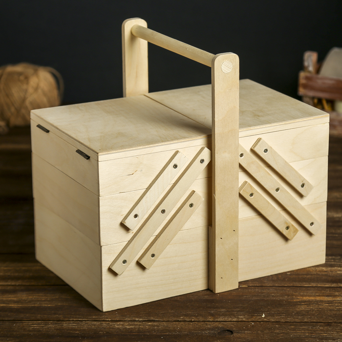 Шкатулка для декора "Мечта" из фанеры (5 секций) 30х22х28 см