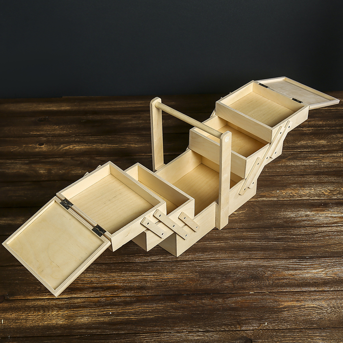 Шкатулка для декора "Мечта" из фанеры (5 секций) 30х22х28 см