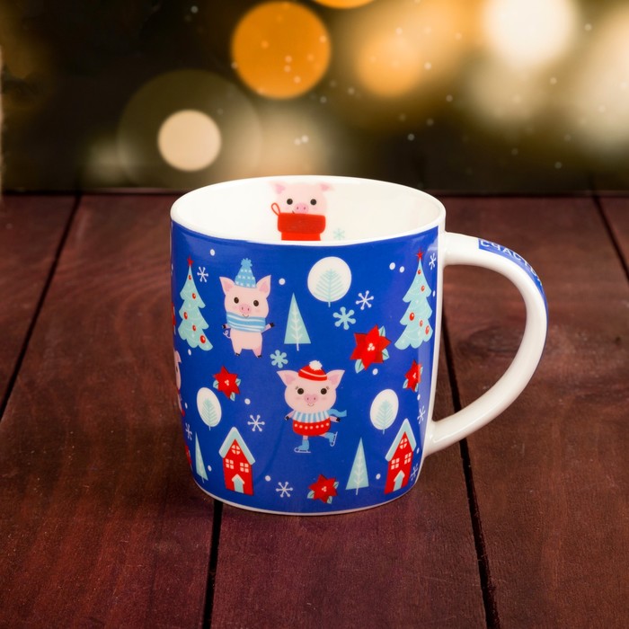 Подарочный набор "Поросята" кружка 350 мл, полотенце 30х70 см