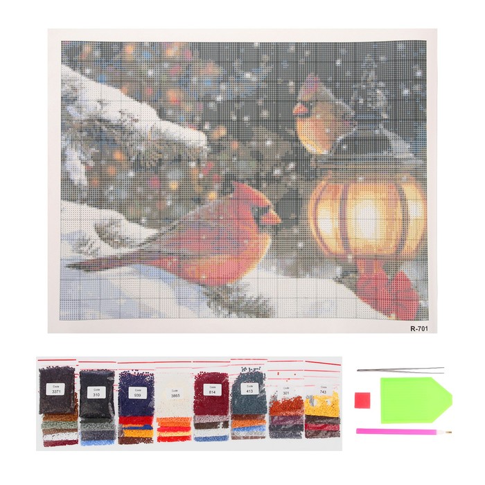 Алмазная мозаика "Свиристель", 42 цвета