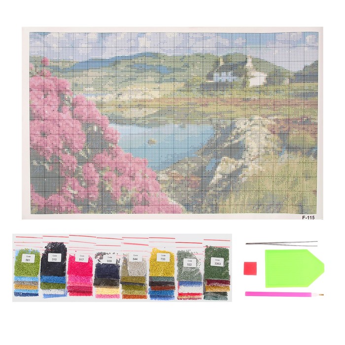 Алмазная мозаика "Пейзажи Шотландии", 46 цветов