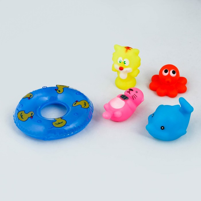 Набор для игры в ванне «Зверята с кругом», 5 шт., цвета и формы МИКС, УЦЕНКА