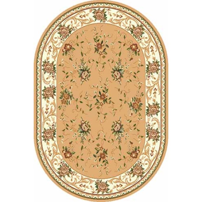Ковёр БЦФ ПП LAGUNA 5455, 1 × 4 м, овал, BEIGE