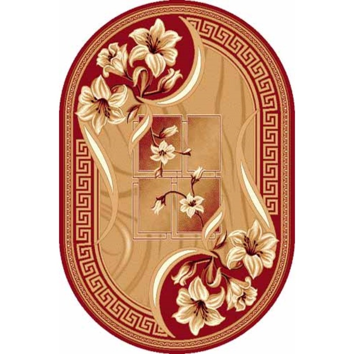 Ковёр БЦФ ПП LAGUNA d187, 3 × 5 м, овальный, RED