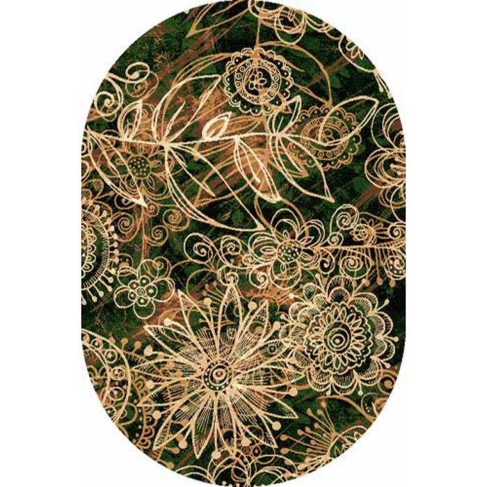 Ковёр БЦФ ПП LAGUNA d354, 3 × 5 м, овальный, GREEN
