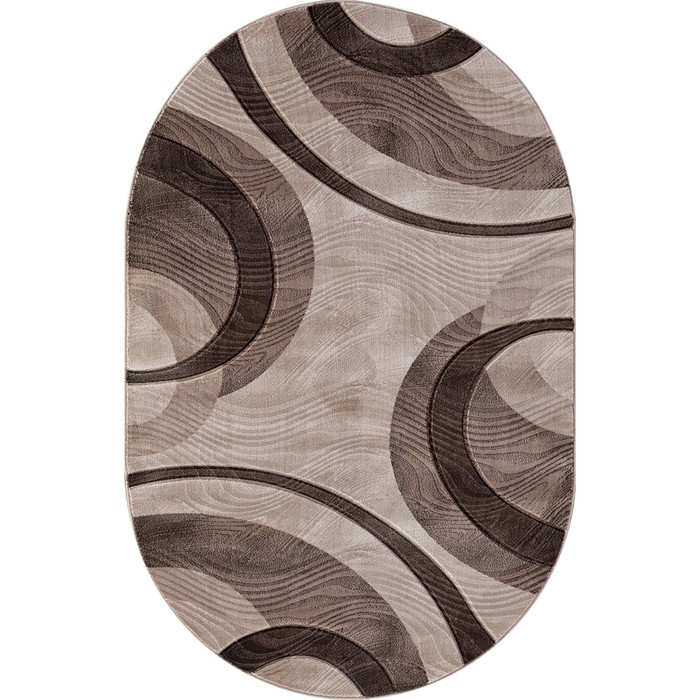 Ковёр Карвинг Хит-сет MEGA CARVING 4783, 1,5 × 3 м, овал, BEIGE