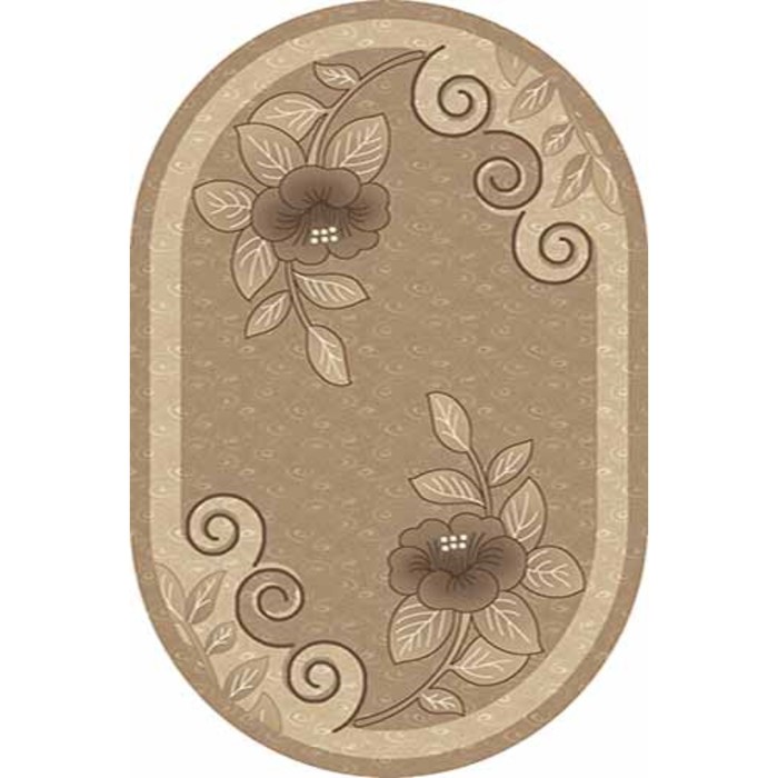 Ковёр Карвинг Хит-сет MEGA CARVING 4784, 1,6 × 2,3 м, овал, BEIGE