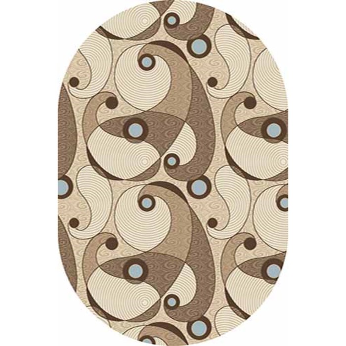 Ковёр Карвинг Хит-сет MEGA CARVING 8435, 2 × 3 м, овал, CREAM