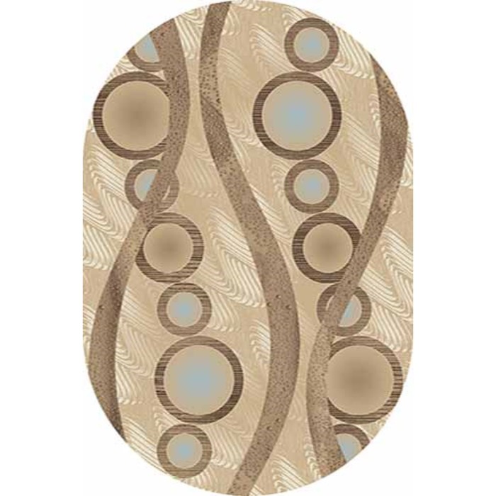 Ковёр Карвинг Хит-сет MEGA CARVING d274, 1 × 2 м, овал, BEIGE