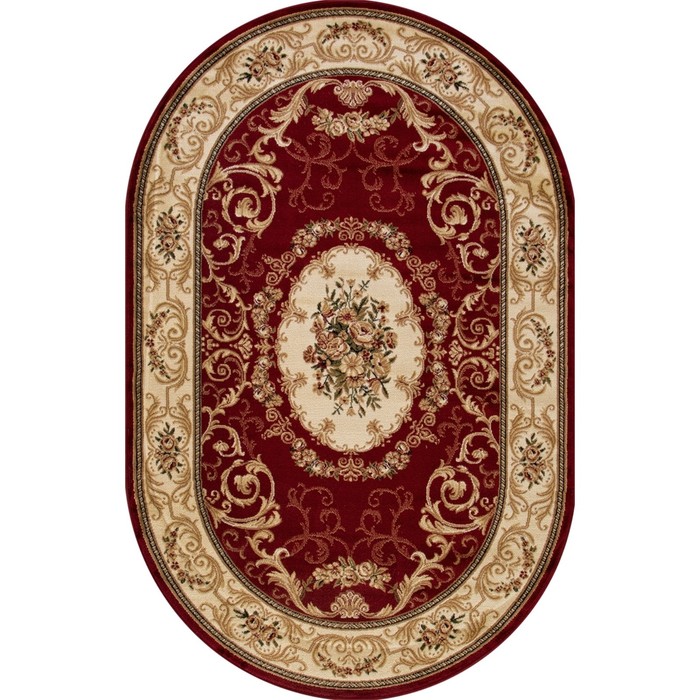 Ковёр Хит-Сет ПП OLYMPOS d066, 1 × 3 м, овал, RED