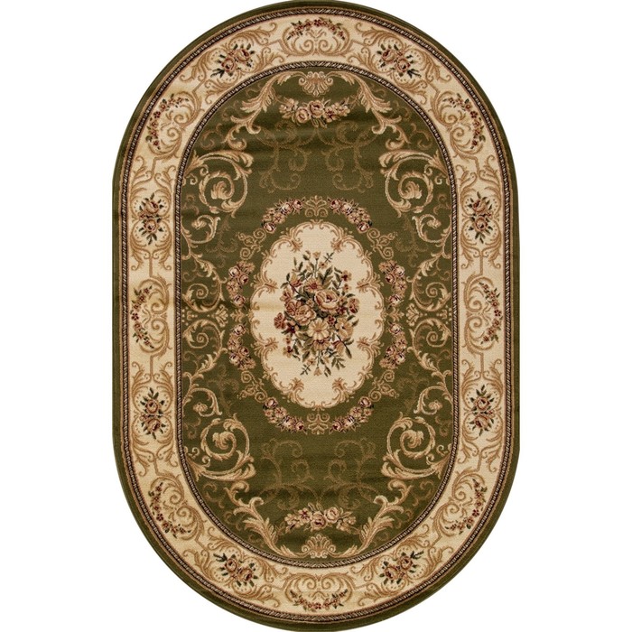 Ковёр Хит-Сет ПП OLYMPOS d066, 2 × 5 м, овал, GREEN