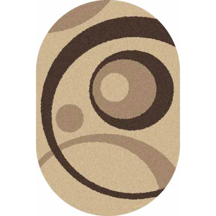 Ковёр Фризе ПП PLATINUM t151, 1 × 2 м, овал, BEIGE