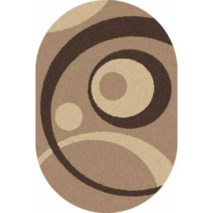 Ковёр Фризе ПП PLATINUM t151, 2 × 4 м, овал, DARK BEIGE