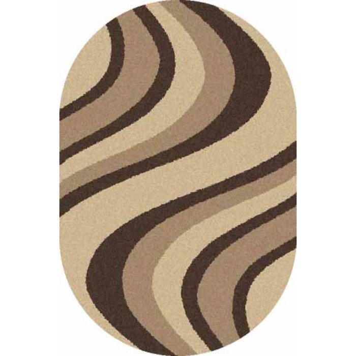 Ковёр Фризе ПП PLATINUM t617, 1 × 2 м, овал, BEIGE