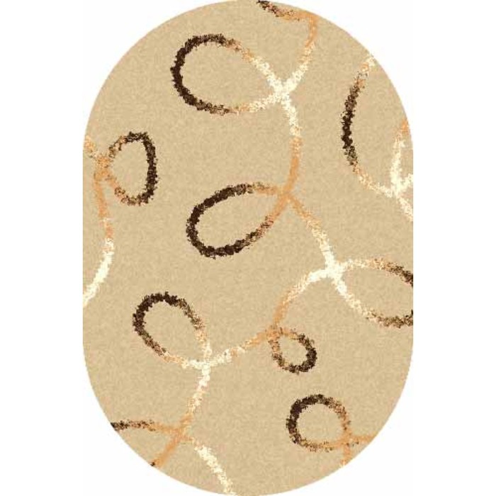 Ковёр SHAGGY ULTRA s612, 0,8 × 1,5 м, овал, BEIGE