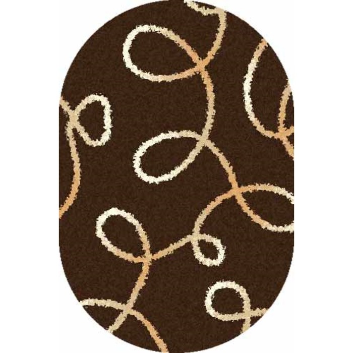 Ковёр SHAGGY ULTRA s612, 0,8 × 1,5 м, овал, BROWN