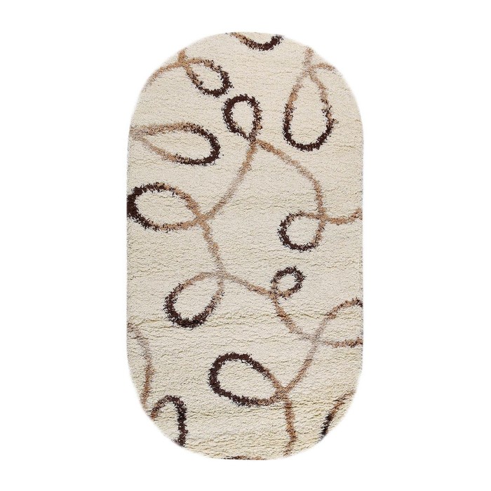 Ковёр SHAGGY ULTRA s612, 1 × 3 м, овал, CREAM