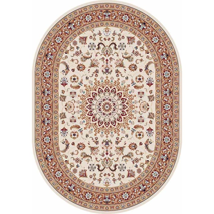 Ковёр Хит-Сет ПП SHAHREZA d210, 2,4 × 5 м, овал, CREAM-TERRA