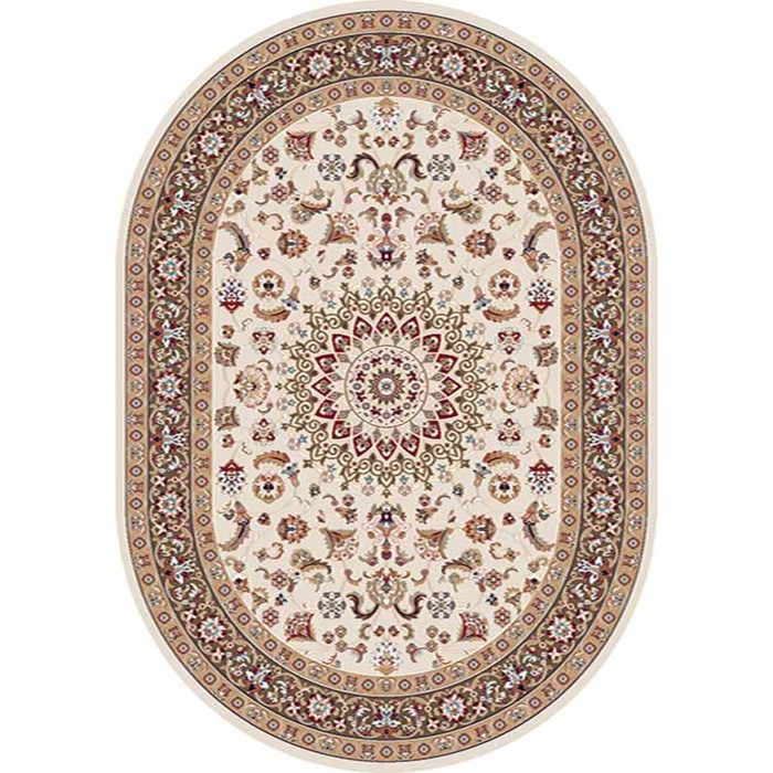 Ковёр Хит-Сет ПП SHAHREZA d210, 4 × 6 м, овал, CREAM-BROWN