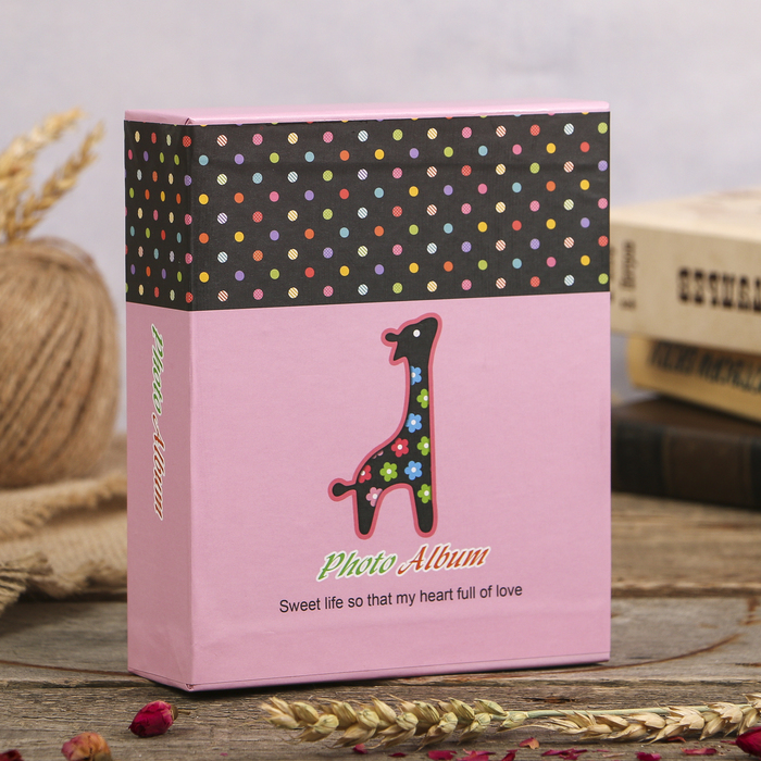 Фотоальбом на 40 фото 10х15 см "Зверята и горошек" в коробке МИКС 17х14х5 см