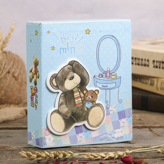 Фотоальбом на 40 фото 10х15 см "Медведь" объёмный элемент, в коробке МИКС 17х14х5 см