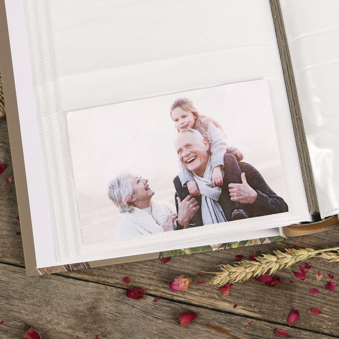 Фотоальбом на 100 фото 10х15 см "Башня и цветы" в коробке МИКС 26,5х20,5х5,5 см