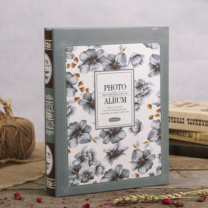Фотоальбом на 100 фото 13х18 см "Россыпь цветов" в коробке МИКС 29,3х23,5х5,7 см