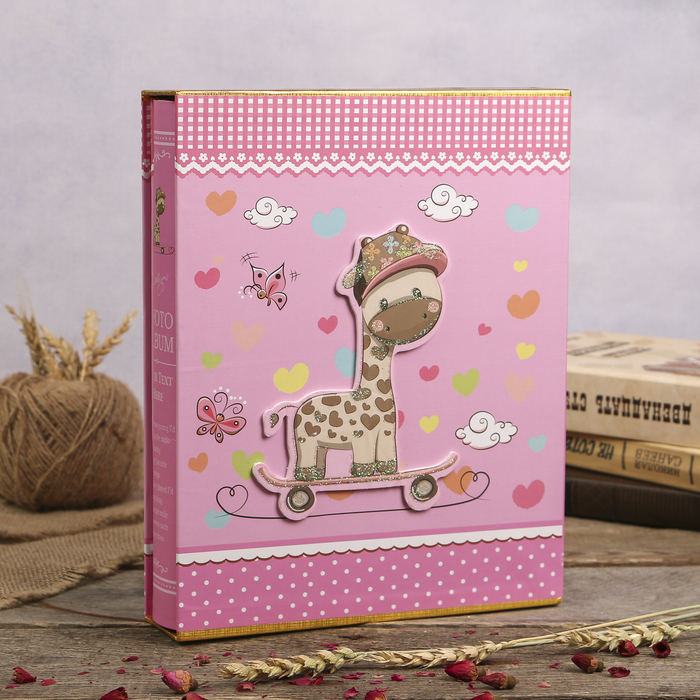 Фотоальбом «Слон/жираф» на 200 фото, 13 × 18 см, в коробке, МИКС