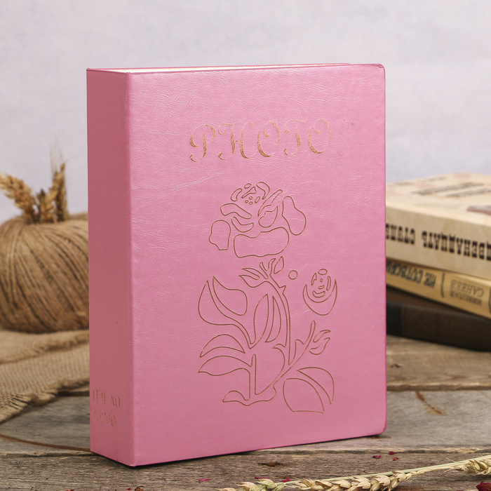 Фотоальбом на 200 фото 10х15 см "Роза" кожзам МИКС 24х18х5 см