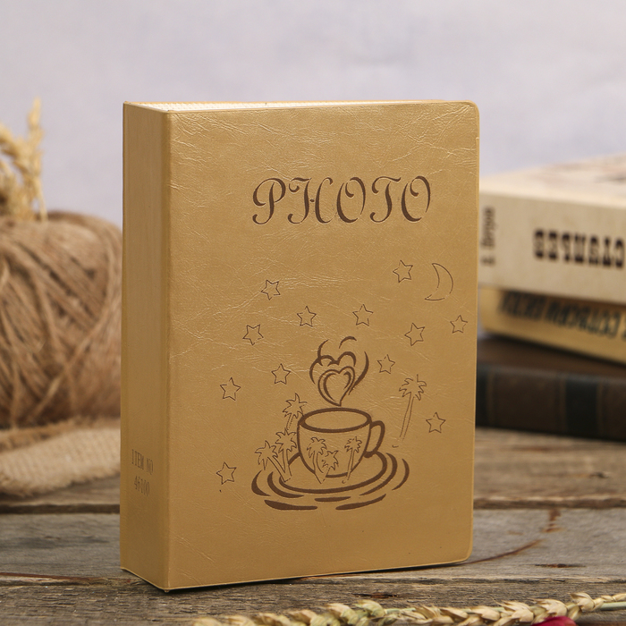 Фотоальбом на 100 фото 10х15 см "Чашка" кожзам МИКС 17х13х5 см