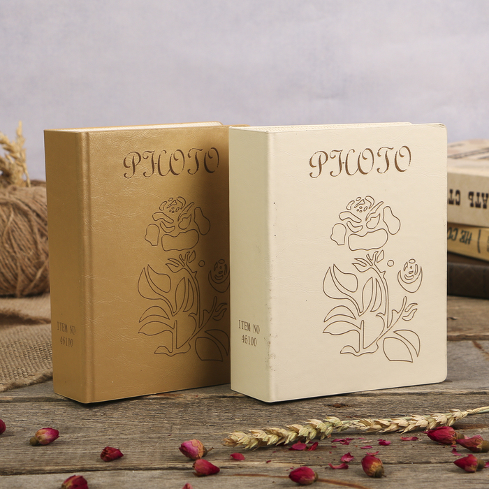 Фотоальбом на 100 фото 10х15 см "Роза" кожзам МИКС 17х13х5 см