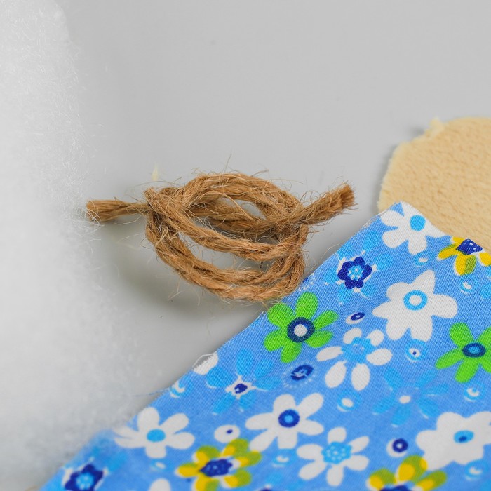 Набор для создания подвесной игрушки из меха "Зайчик", цвет голубой