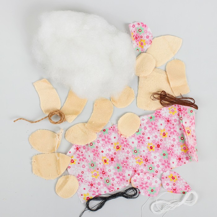 Набор для создания подвесной игрушки из меха "Зайчик", цвет розовый