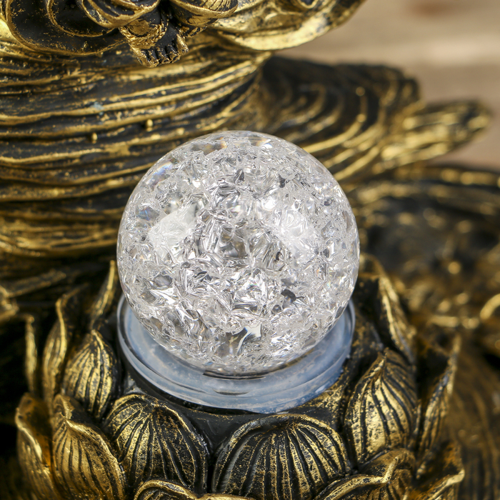 Фонтан полистоун подсветка+курительница "Бронзовый Ганеша" от 220В 25,5х20,5х17 см