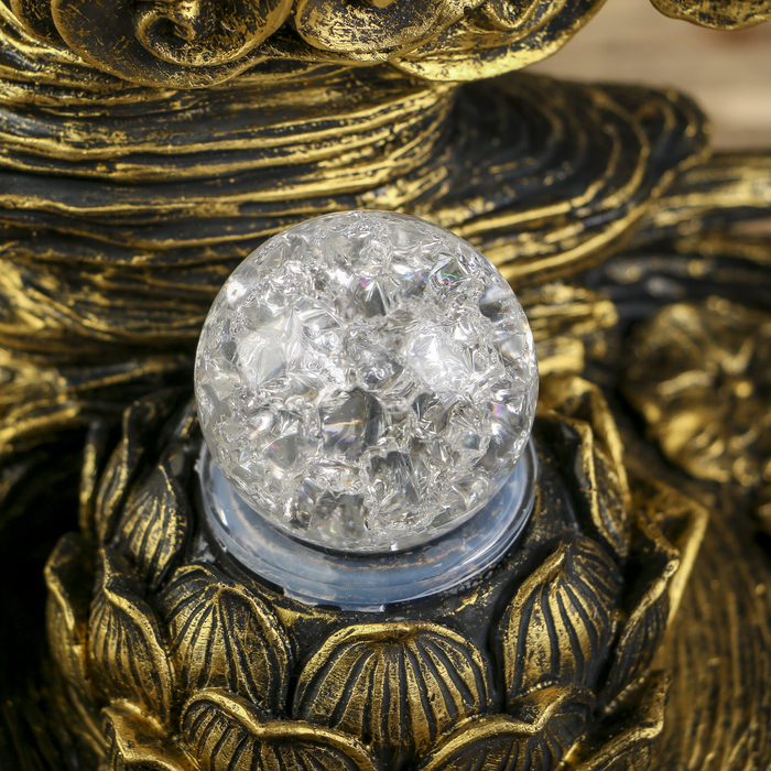 Фонтан полистоун подсветка+курительница "Бронзовый хотей" от 220В 25,5х20,5х17 см