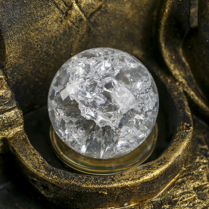 Фонтан полистоун подсветка "Молитва Будды" бронза от 220В 25,5х20,5х17 см