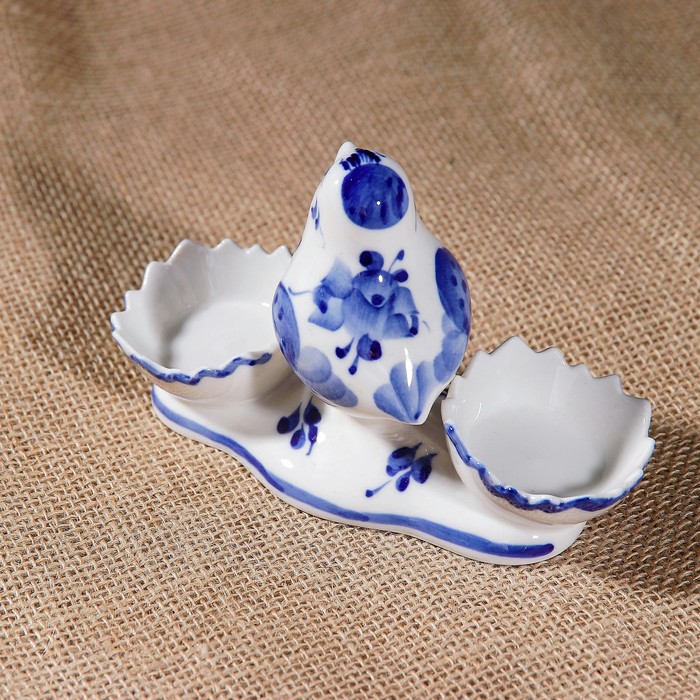 Набор для специй "Цыплёнок", гжель, фарфор, 1с