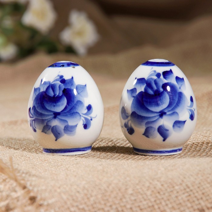 Набор для специй "Цыплёнок", гжель, фарфор, 1с