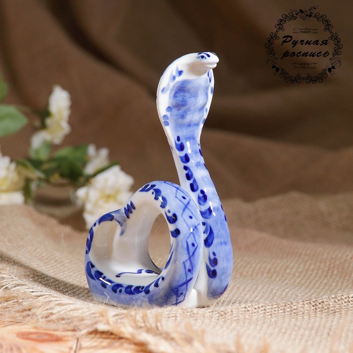 Сувенир "Кобра", гжель, фарфор, 1с