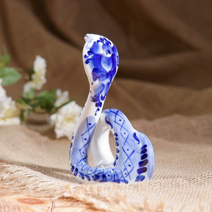Сувенир "Кобра", гжель, фарфор, 1с