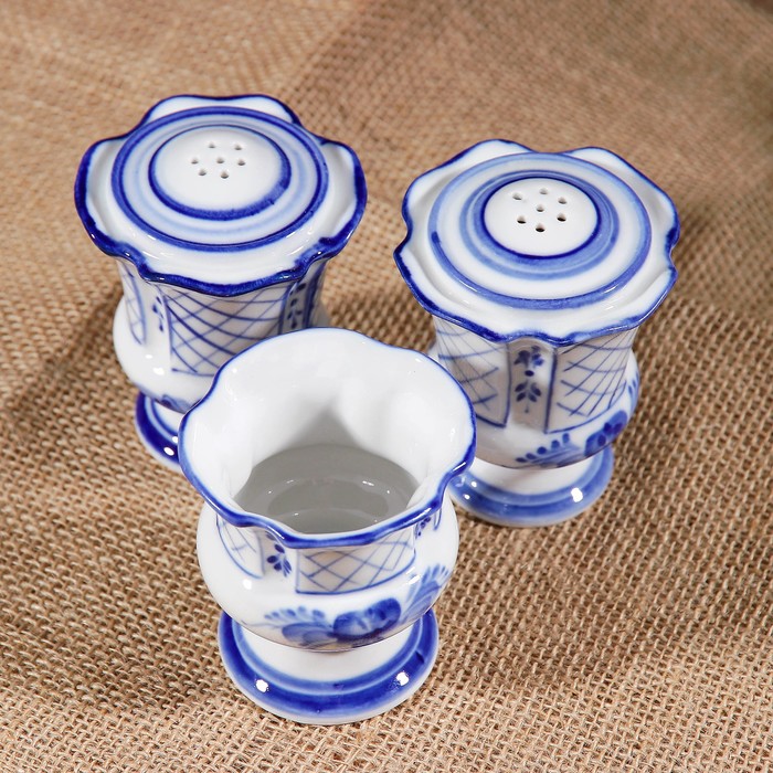 Набор для специй "Василёк", гжель, фарфор, 2с