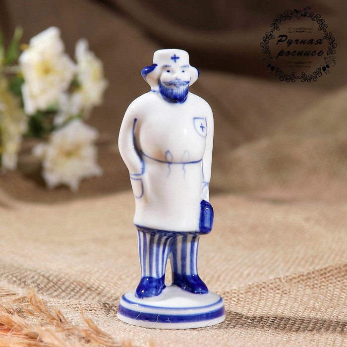 Сувенир "Доктор Айболит", гжель, фарфор, 1с
