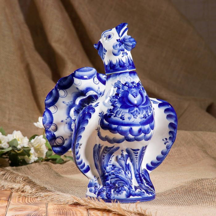 Штоф "Глухарь", 2 л, гжель, фарфор, 2с