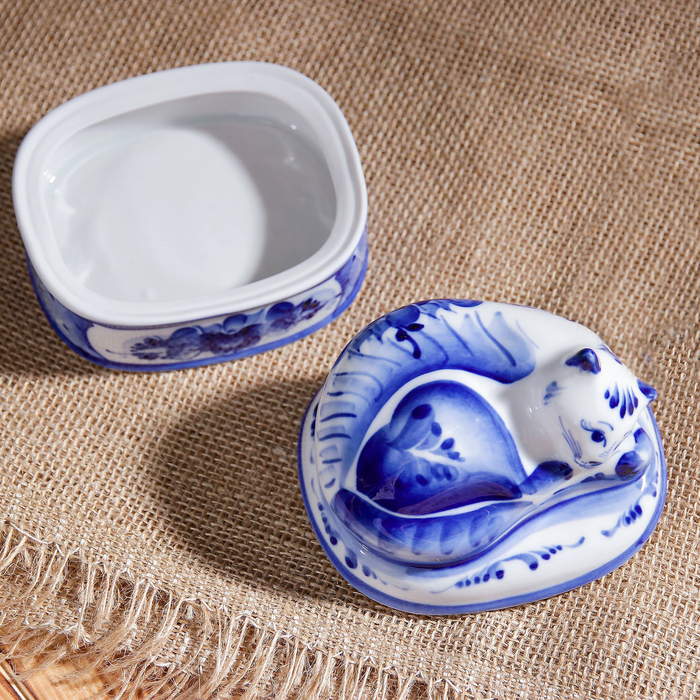 Шкатулка "Дрёма", гжель, фарфор, 2с