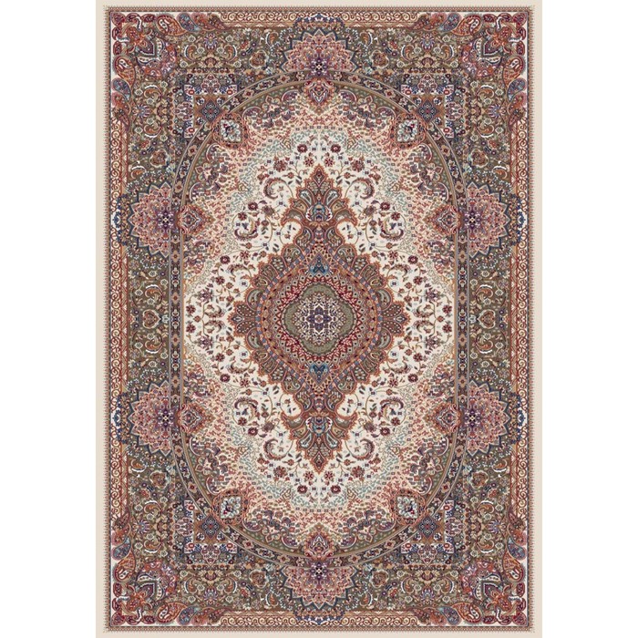 Ковёр Хит-Сет ПП SHAHREZA d414, 2 × 5 м, прямоугольный, CREAM-BROWN